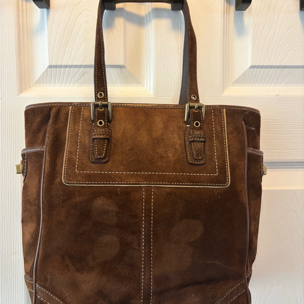Coach VINTAGE Y2K 2006 (F10410) Mahogany Brown Suede Gallery Tote in VGUC - Picture 13 of 16
